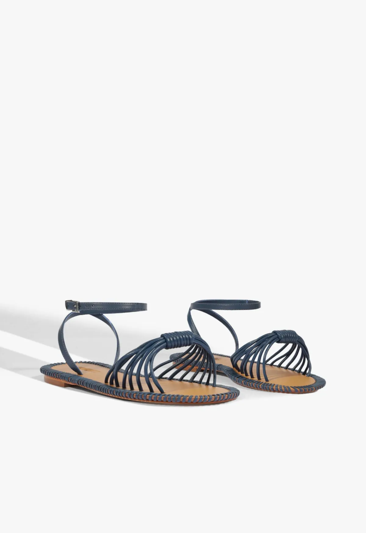 Best Schutz Livia Leather Flat Sandal Blue