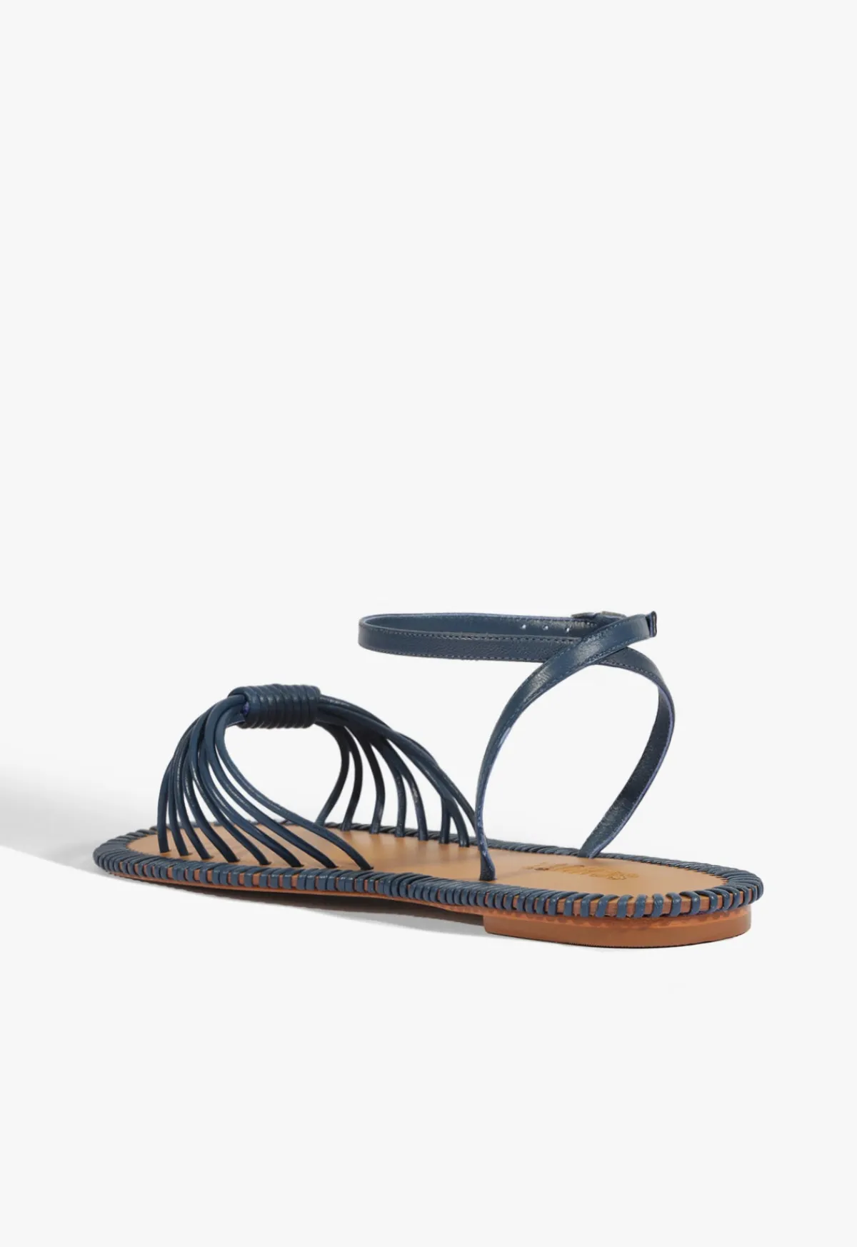 Best Schutz Livia Leather Flat Sandal Blue