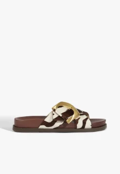 Discount Schutz Lois Animal Print Sporty Sandal Off Brown
