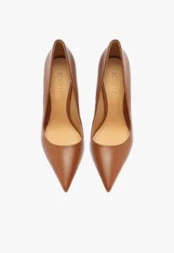Clearance Schutz Lou High Stiletto Brown Pump Wood