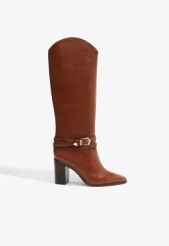 Outlet Schutz Maryana Belt Block Leather Boot Brown