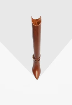 Outlet Schutz Maryana Belt Block Leather Boot Brown