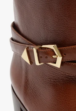 Outlet Schutz Maryana Belt Block Leather Boot Brown