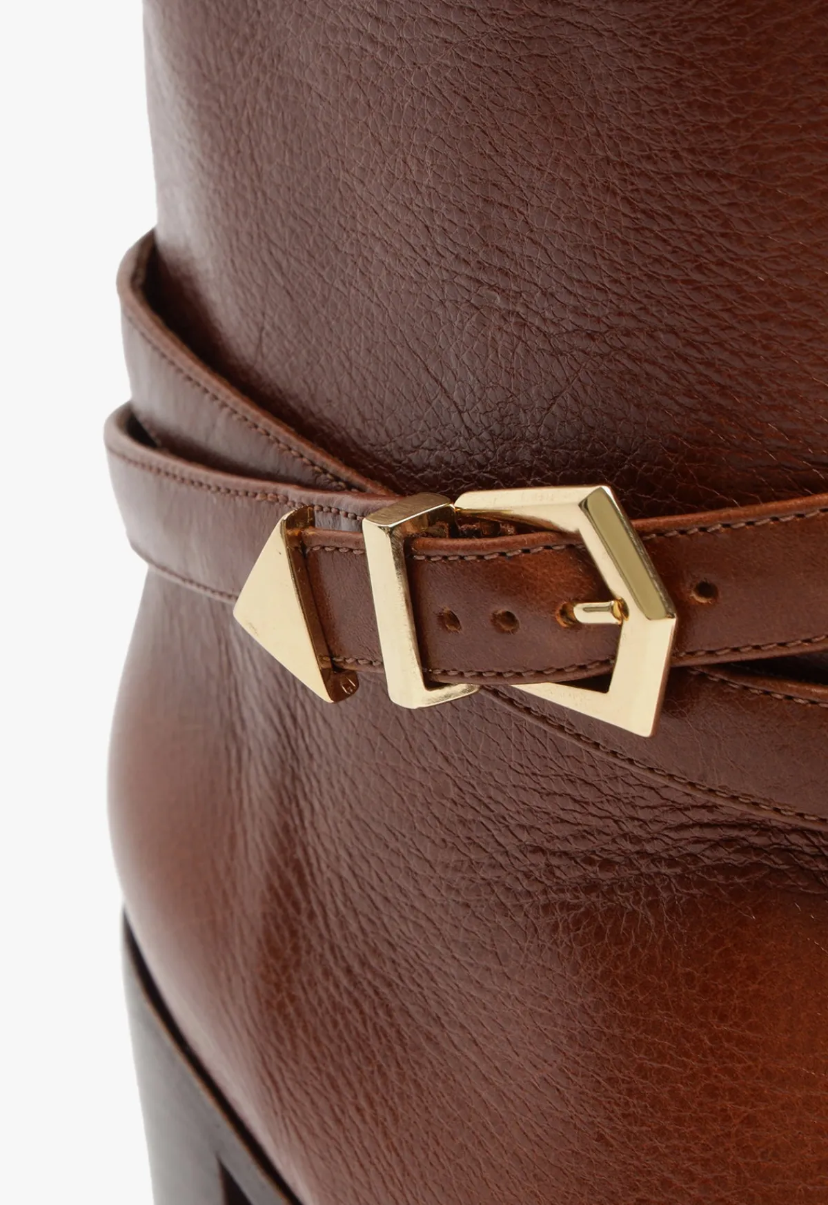 Outlet Schutz Maryana Belt Block Leather Boot Brown