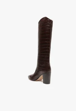Clearance Schutz Maryana Block Boot Dark Chocolate