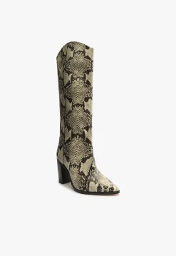 Discount Schutz Maryana Block Boot Natural Snake