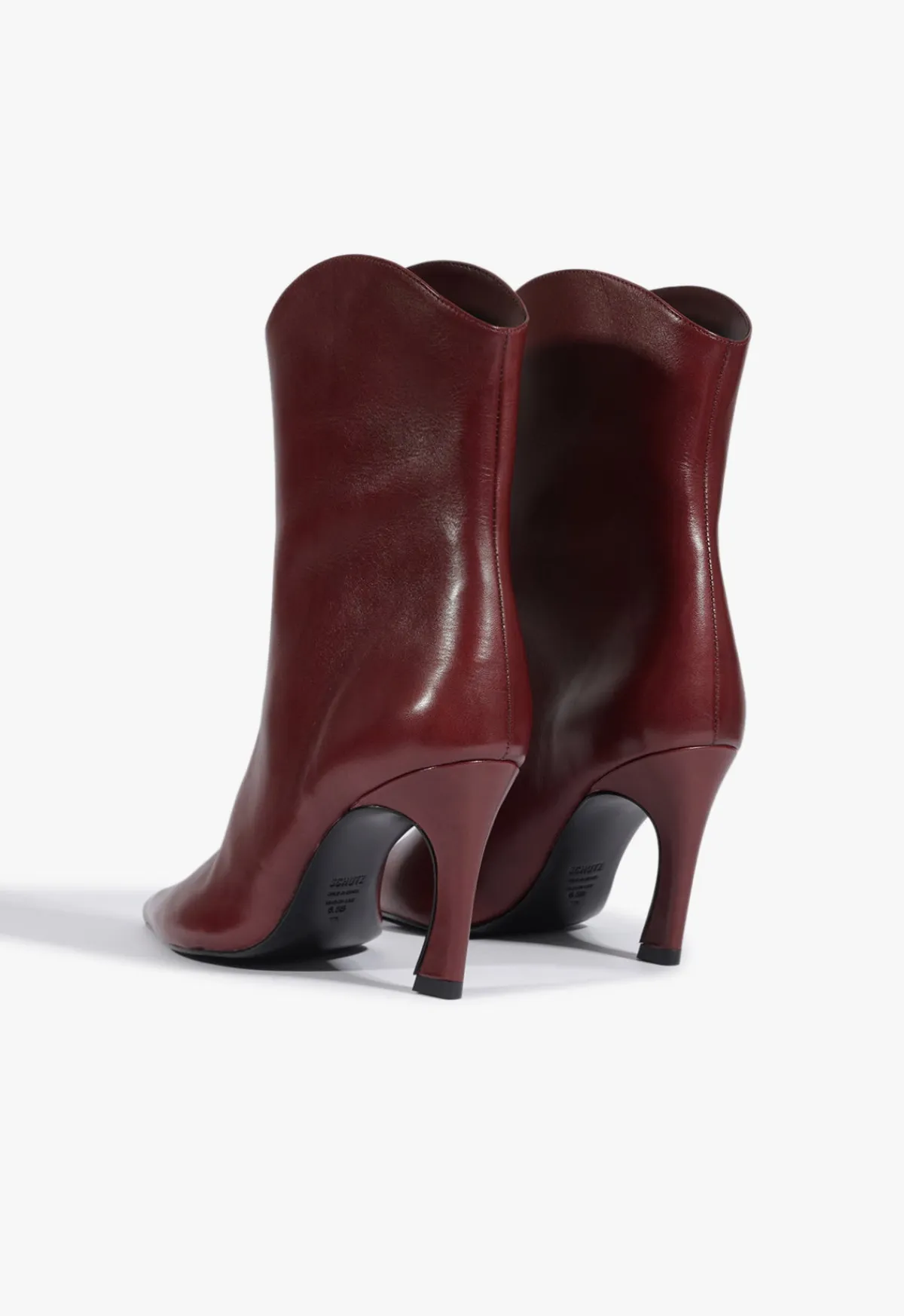 Fashion Schutz Maryann Curve Leather Bootie Red