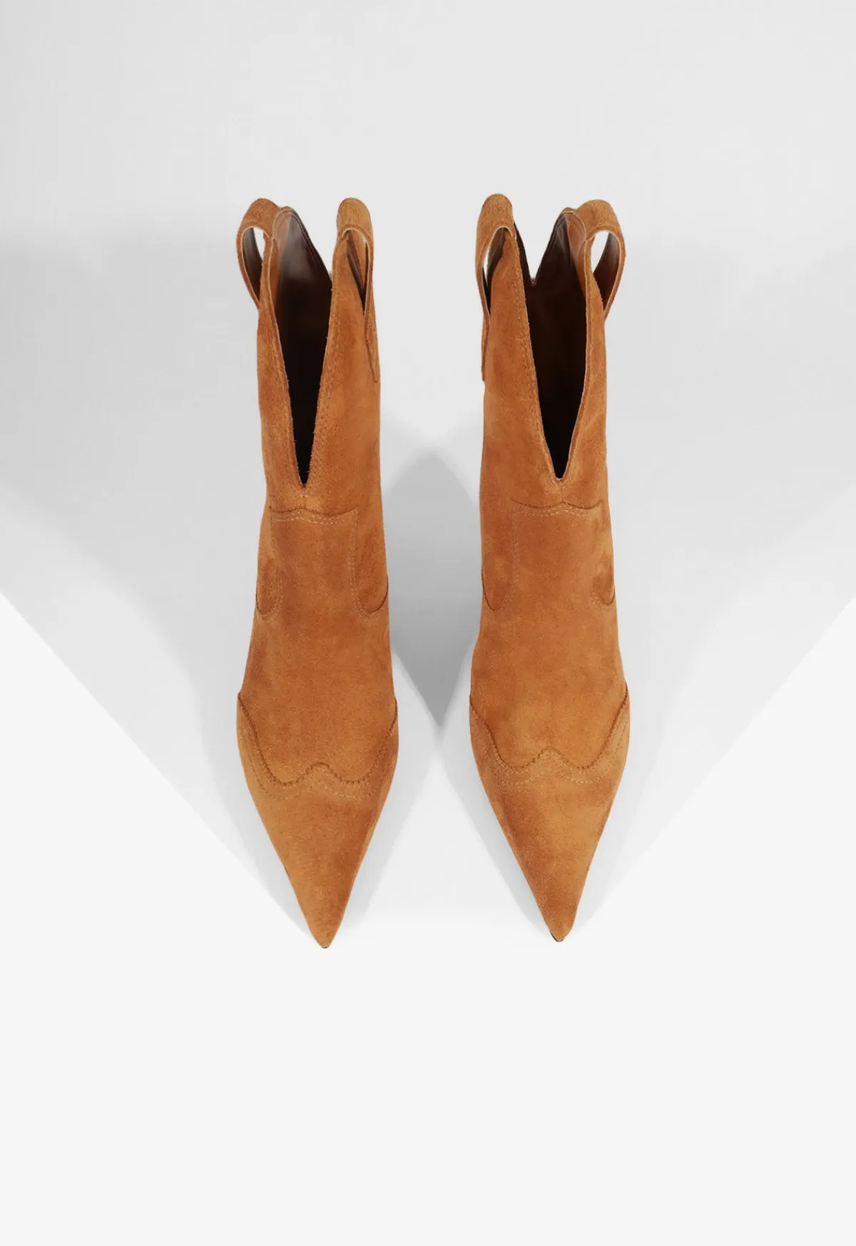 Discount Schutz Maryann Curve West Suede Bootie Cuoio Brown
