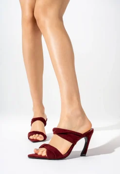 Sale Schutz Meline Mule Suede Sandal Red