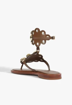 Best Schutz Mist Brown Leather Flat Sandal Pecan Brown