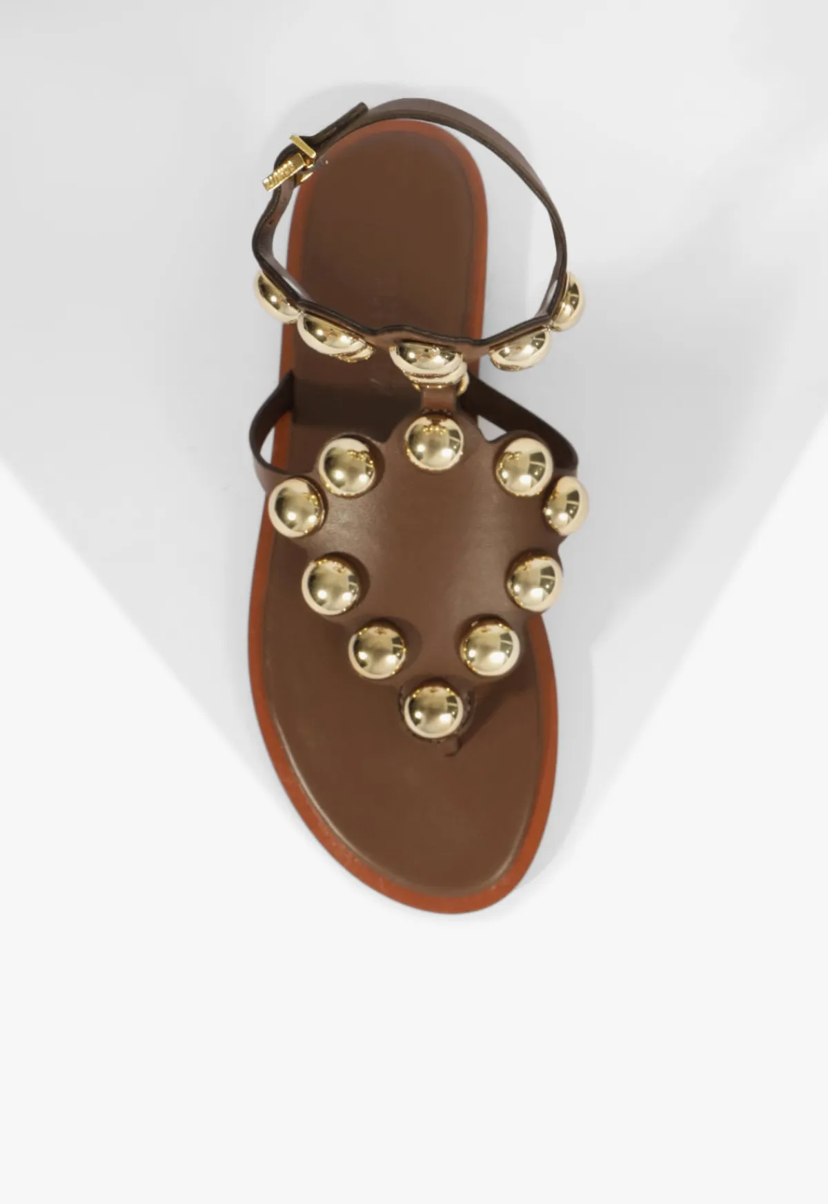 Best Schutz Mist Brown Leather Flat Sandal Pecan Brown