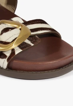 Hot Schutz Olga Animal Print Leather Sporty Sandal Off Brown