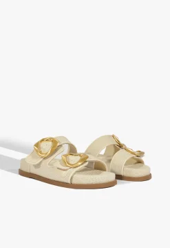 Sale Schutz Olga Linen Sporty Sandal Beige