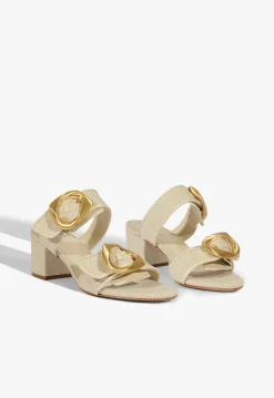 New Schutz Olga Mid Sandal Beige
