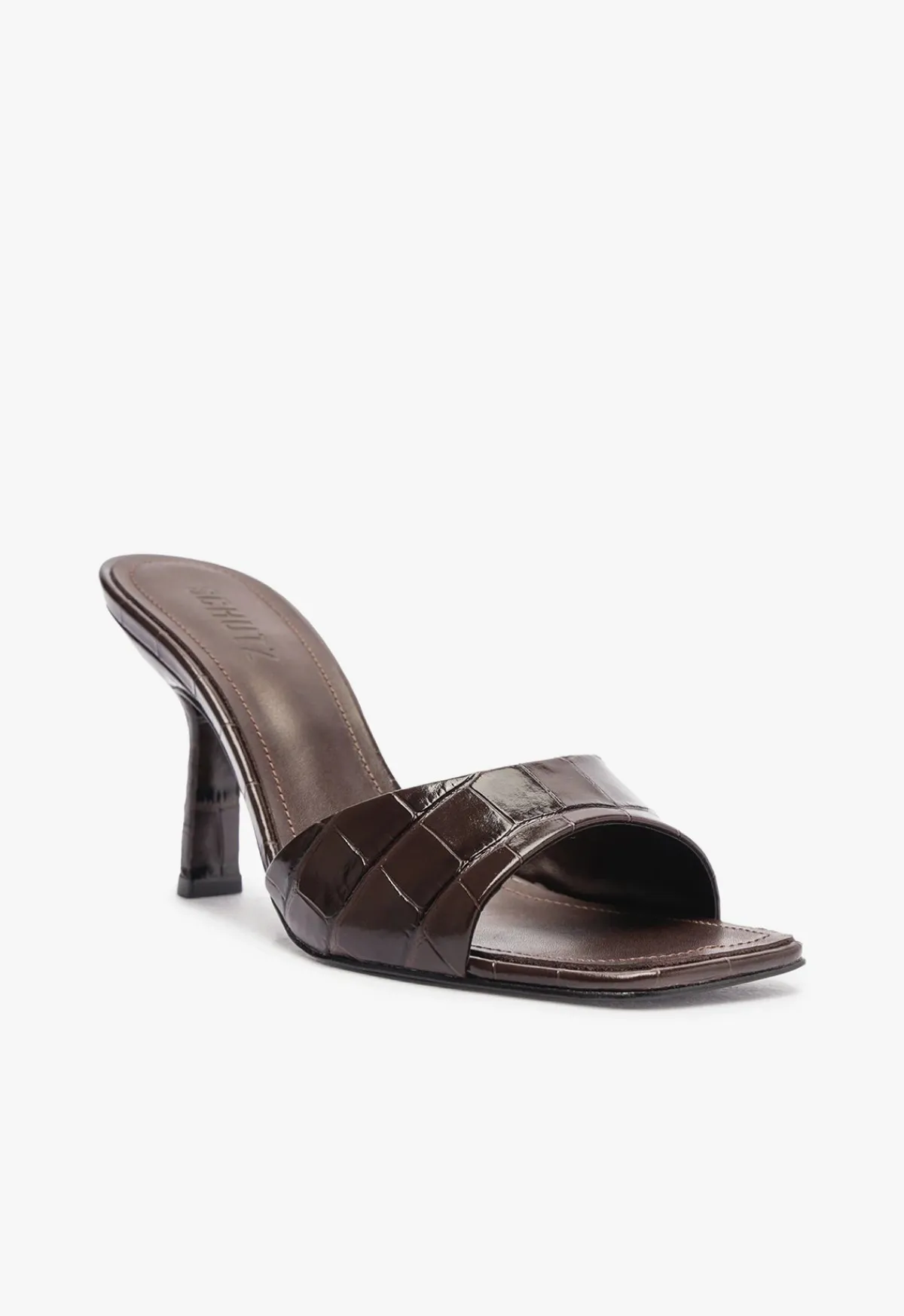 Fashion Schutz Posseni Leather Sandal Dark Brown