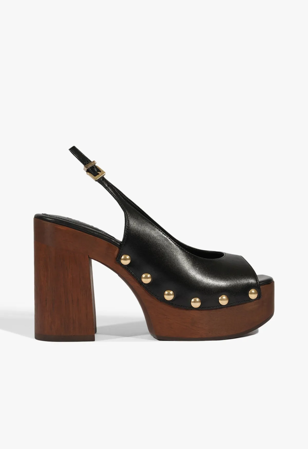 New Schutz Rose Sling Leather Sandal Black
