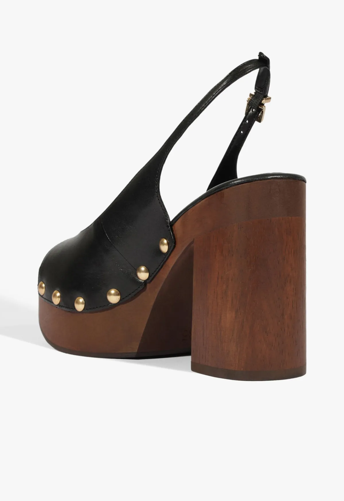 New Schutz Rose Sling Leather Sandal Black