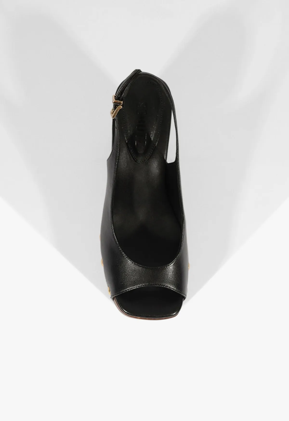 New Schutz Rose Sling Leather Sandal Black