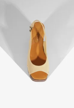 Fashion Schutz Rose Sling Platform Sandal Beige