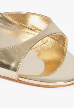 Discount Schutz Scarlett Sling Mid Metallic Sandal Gold