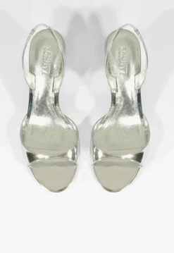 Hot Schutz Scarlett Sling Mid Metallic Sandal Silver