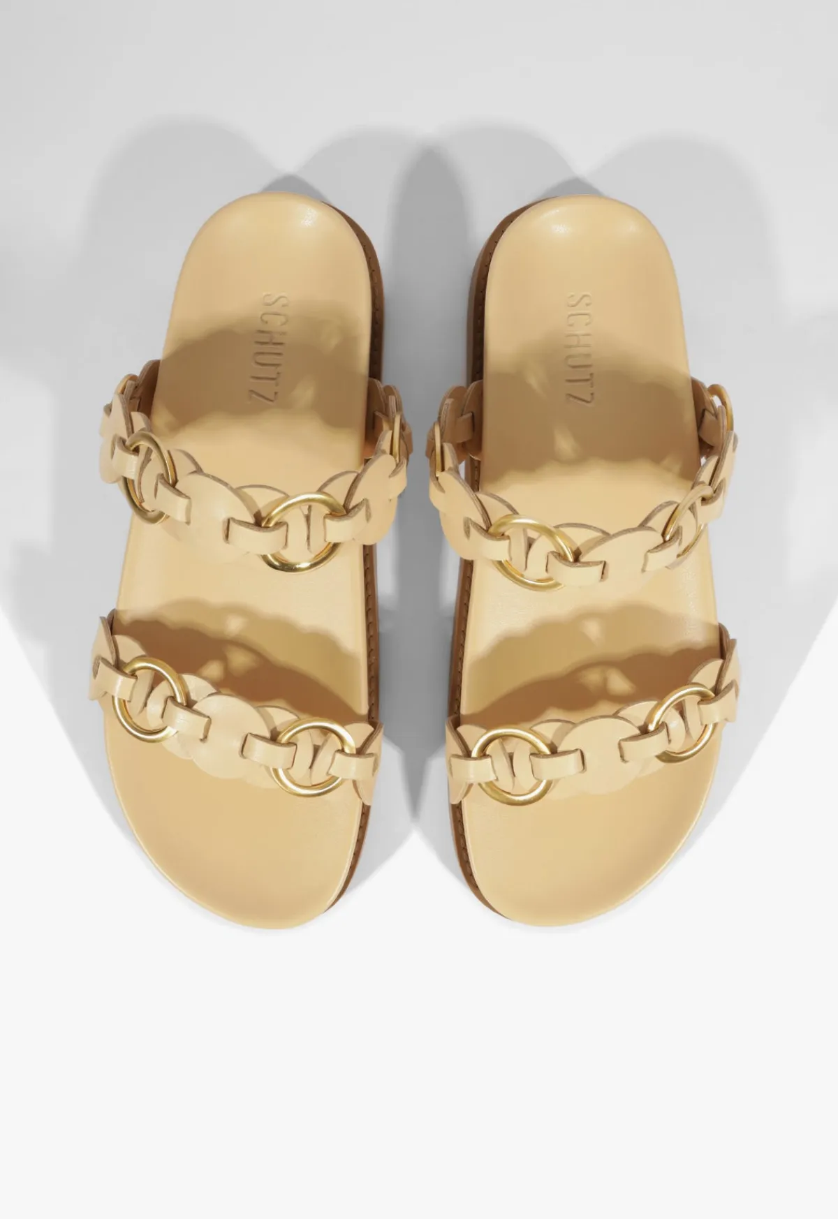 Outlet Schutz Selina Beige Leather Sporty Sandal Natural Nibs