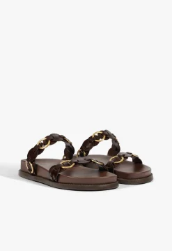 Fashion Schutz Selina Brown Leather Sporty Sandal Root Brown