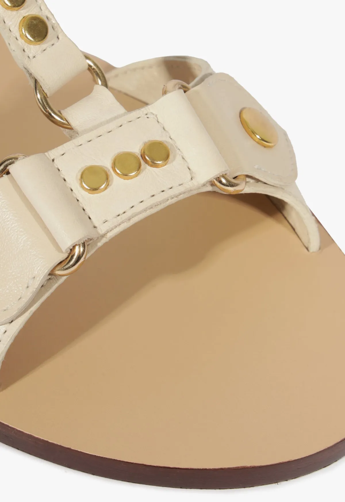 New Schutz Stevie White Leather Flat Sandal Sugar White